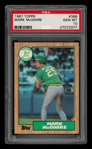 1987 Topps Set-Break #366 Mark Mcgwire PSA 10 GEM MINT