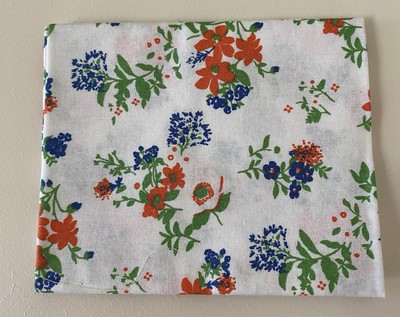 Orange Blau Blumen Blumen Blätter Stoff Fat Quarter FQ Baumwolle Nähen Patchwork
