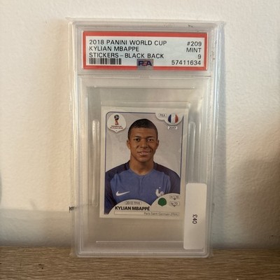 Kylian Mbappe 2018 Panini World Cup France Sticker Black Back Real Madrid PSA 9