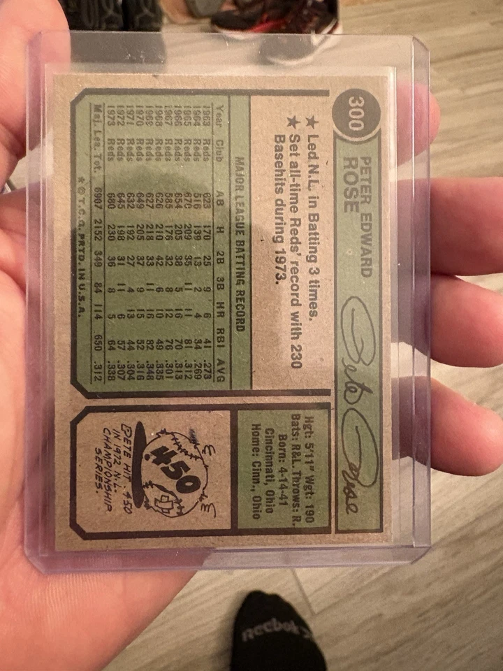 1974 Topps - Pete Rose #300 Foto 2 de 2