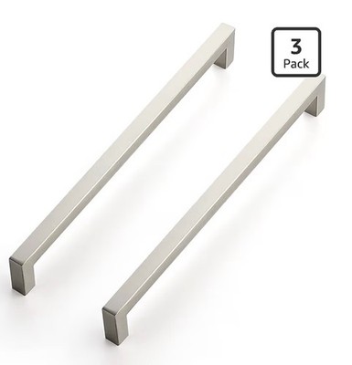 Ravinte 3 Pack 10 Inch Square Cabinet Handles - Satin Nickel & Brushed Nickel Dr