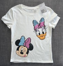 T-Shirt "Minnie Mouse & Daisy" mit Pailletten, H&M, Gr. 122/128, neu m. Etikett!