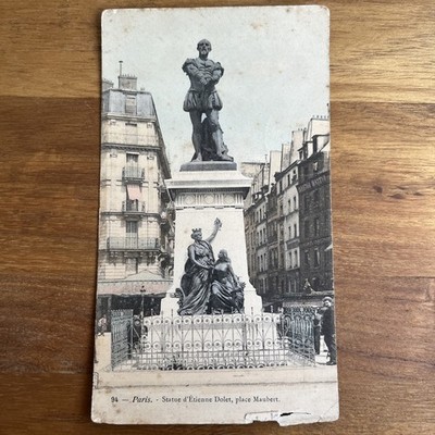 Postkarte Cpa - Paris - Statue D etienne Dolet Place Maubert / A182