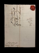Lettera Antica 1764 Parigi – Conte Fontana – Sigillo araldico – Moncada