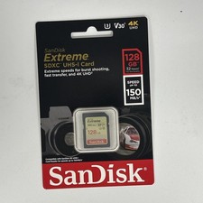SanDisk Extreme 128GB SD Class 10 SDXC Memory Card - SDSDXV5-128G-GNCIN 2 PACK 