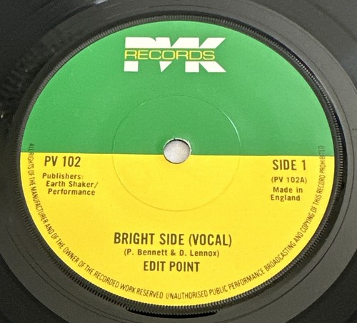 Edit Point ~ ‘Bright Side' 1981 Disco Soul Funk 7" vinyl Record EX / M - Imagen 3 de 6