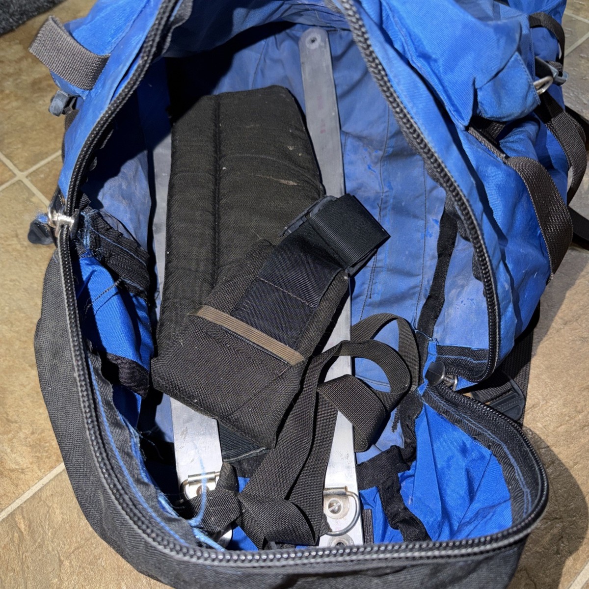 The North Face Travel Tools Duffle Bag Backpack Large blue vintage