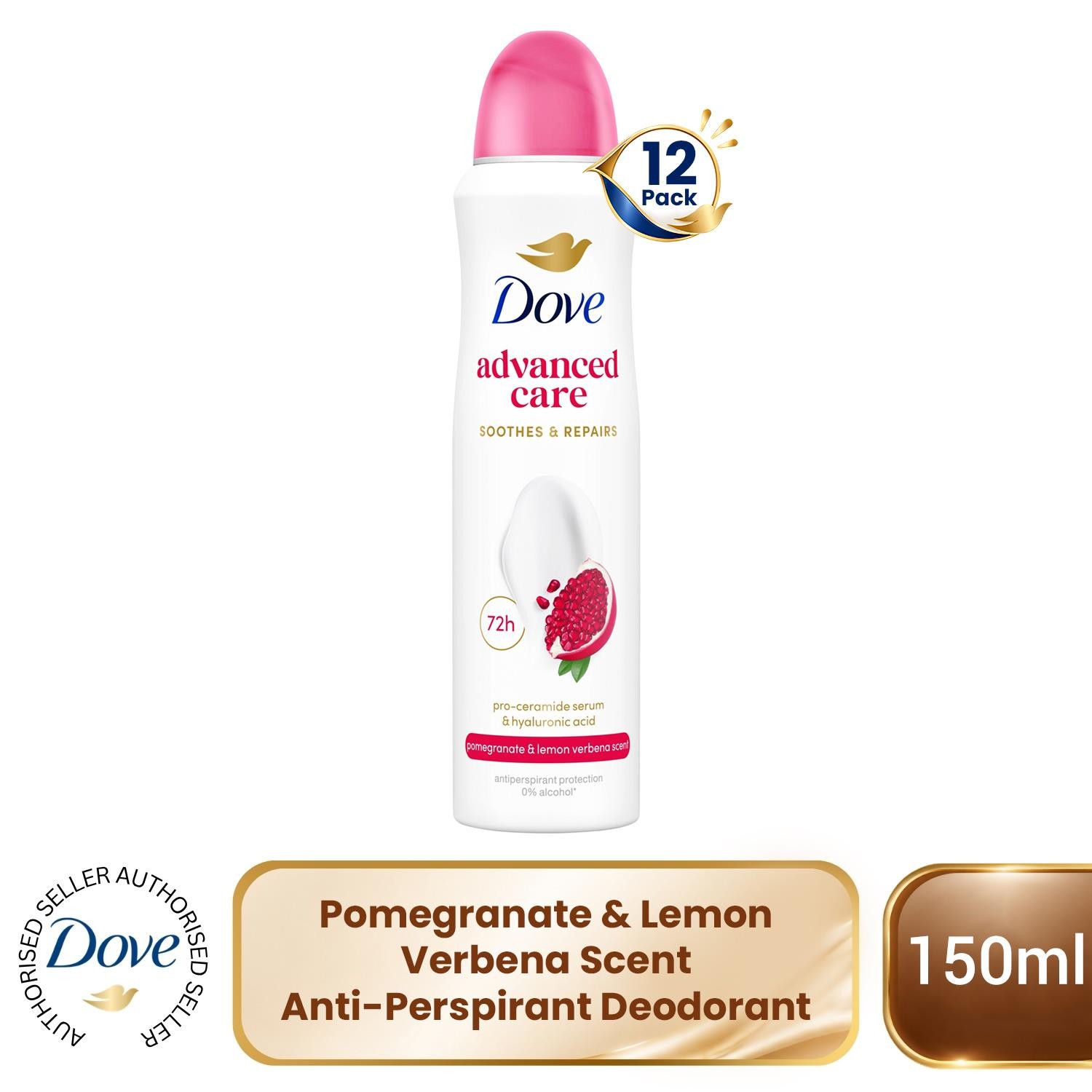 Dove Women's White 'Antiperspirant' Pomegranate & Lemon Deo For 3X 150Ml In - Image 10