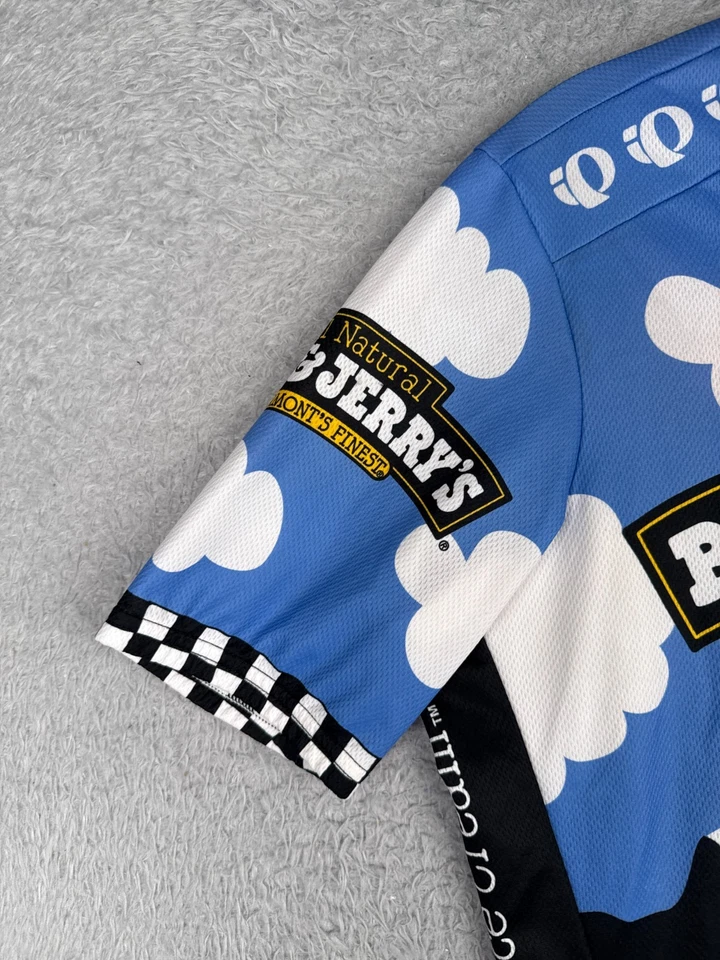 Camiseta deportiva de ciclismo Pearl Izumi de colección para hombre extra grande azul vacas Ben & Jerry's Ice Cream Foto 3 de 4
