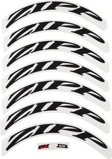 Zipp Decal Set for Disc & 808 Wheels - Matte Black Logo, Complete Rim Decal Kit