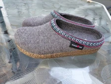 Haflinger  Classic Wool Grizzly Clog  WOMENS Size 39 Gray