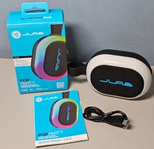 JLab Pop Party Bluetooth Speaker -Black-5 Watts-RGB Lighting-IP55- New!