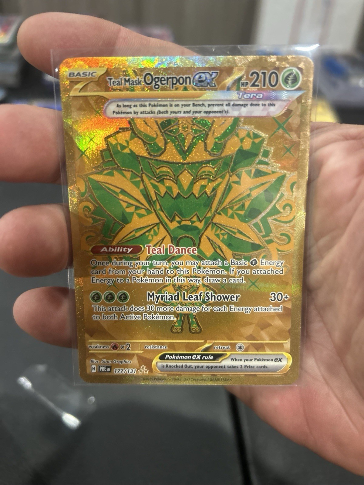 Teal Mask Ogerpon ex - 177/131 Hyper Rare - Prismatic Evolutions - Pokemon Card