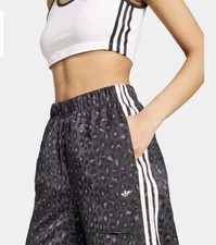 Adidas Originals Wide Leg Satin Animal Print Leopard Pants New Sz XL, 2XL