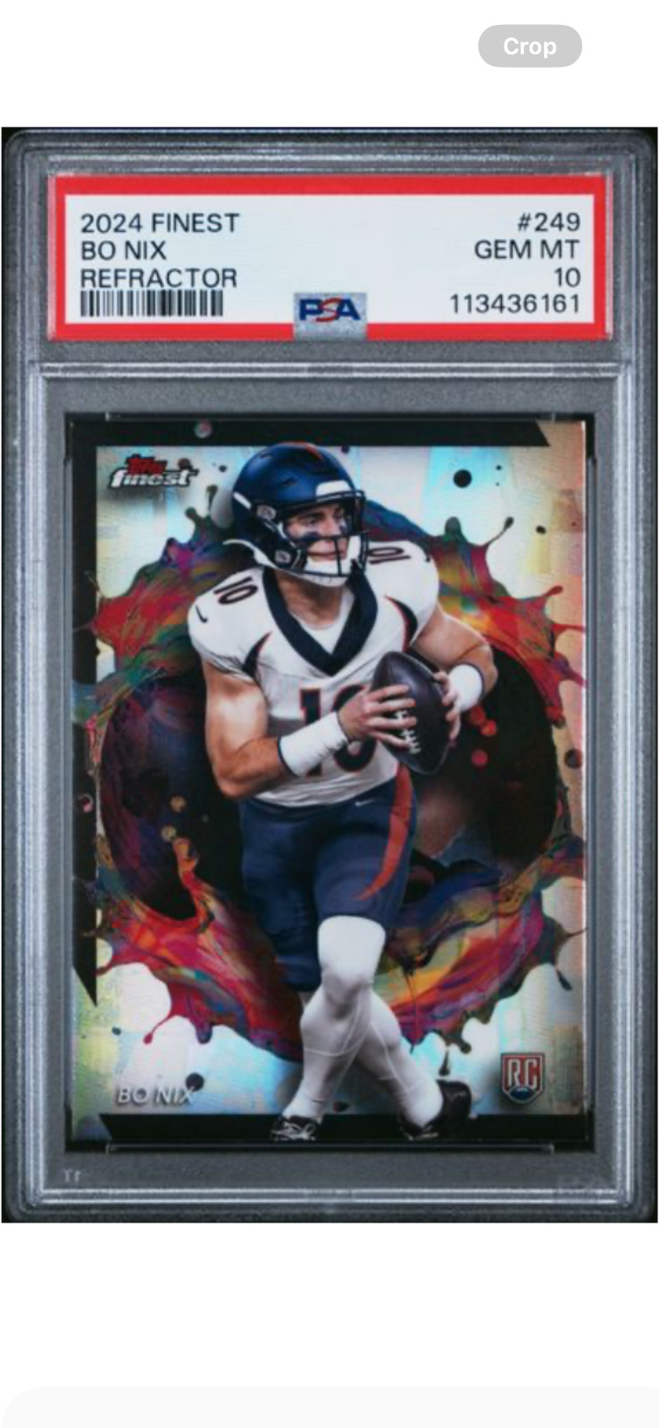 Bo Nix Topps Finest #249 Refractor