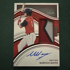 2023 Immaculate Collection /49 Marcelo Mayer Auto Jersey Patch Boston Red Sox RC