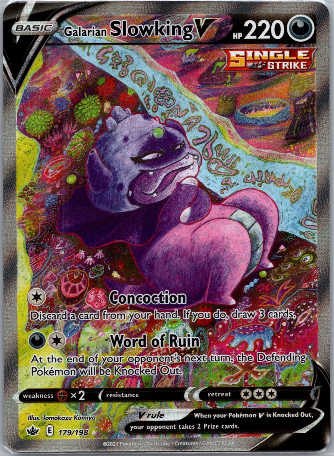 🔥Galarian Slowking V (Alternate Full Art) 179/198 Swsh06: Chilling Reign NM🔥