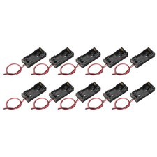 Battery Holder Box 2 x AAA 2 Slots 5.91" Wire for AAA-Batteries 10Pack