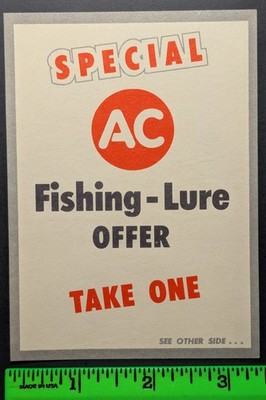Vintage 1950s? AC Fishing Lure Paper Flyer Card