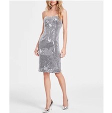 NWT GUESS Women's Dress Size 4 Jamie Strapless Sequin Sheath