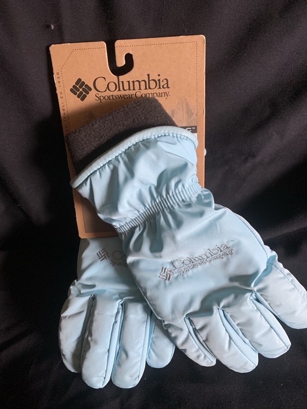 Columbia Ladies Size Large Ski Winter Gloves In Powder Blue