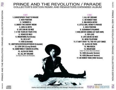 PRINCE AND THE REVOLUTION / PARADE - COLLECTOR'S EDITION 2CD From