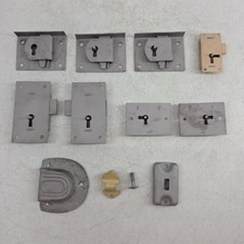 Antique lot of 8 Random Mortise Chest Cabinet Lock Misc Hardware Parts