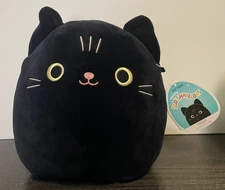 NWT Kellytoy Squishmallow 8" Jamal Black Cat Plush Hot Topic Exclusive Edition