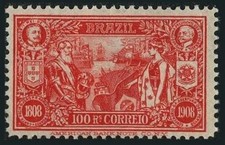Brasile 190, incernierato - senza gomma. Porti brasiliani al commercio estero, 100, 1908. Nave.