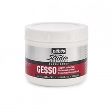 Pebeo Studio Acrylic Auxiliaries Gesso Paint Primer in White 500ml