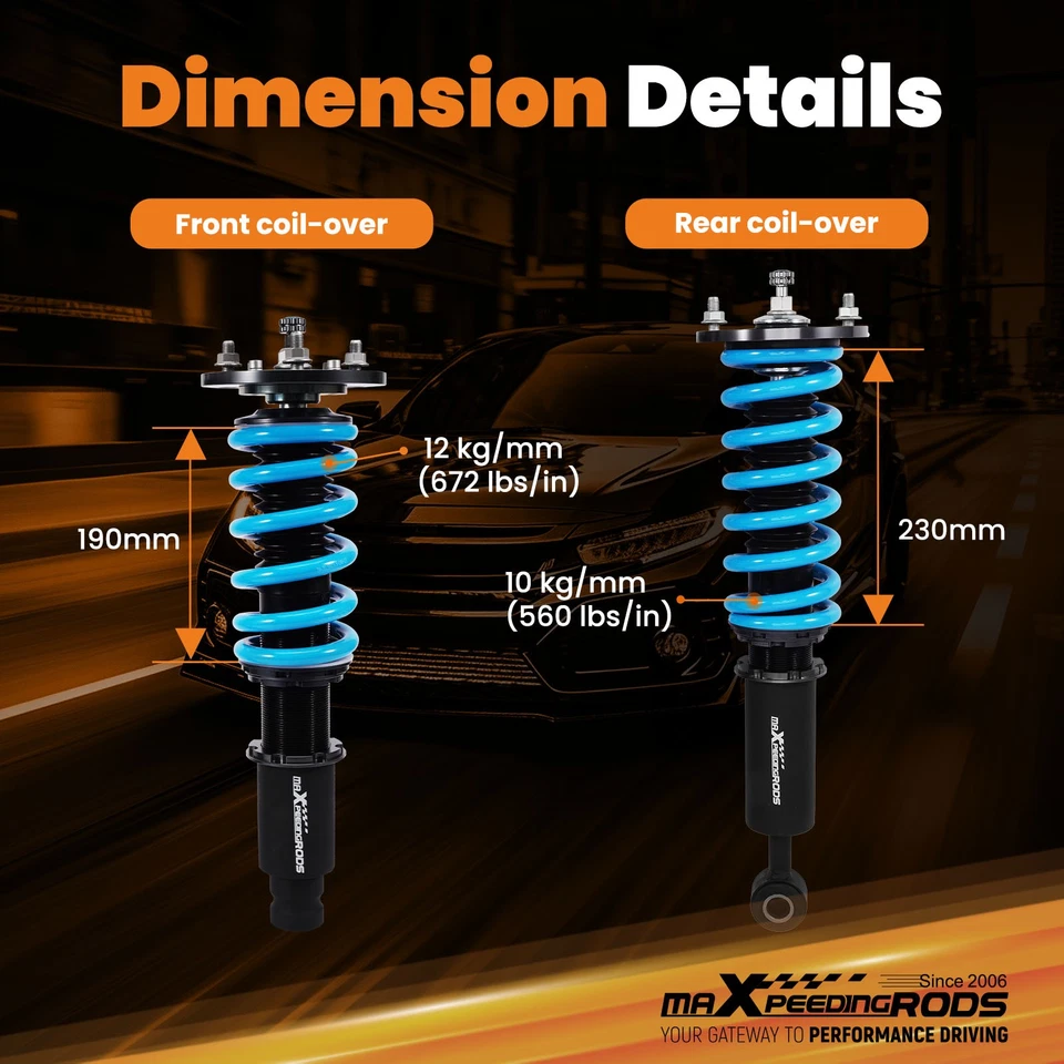 Amortiguadores MaXpeedingrods Racing Coilover para Mitsubishi Eclipse 95-99 Foto 4 de 4