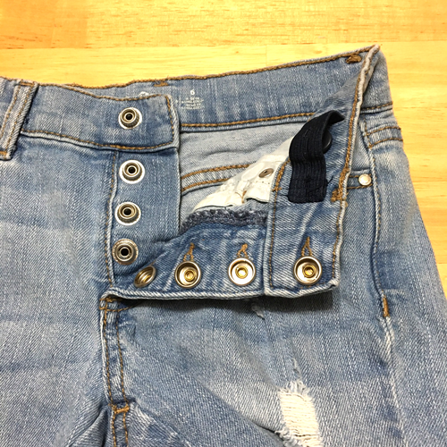 Jordache Girls Distressed Jean Shorts Blue Stretch Denim Adjustable Waist size 6 - Picture 4 of 10