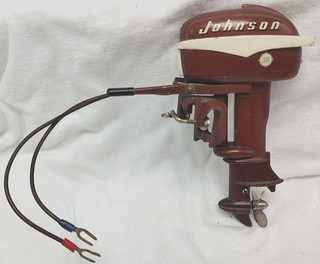 1950's Johnson 30 Sea Horse Battery Operated Toy Outboard Motor Working!