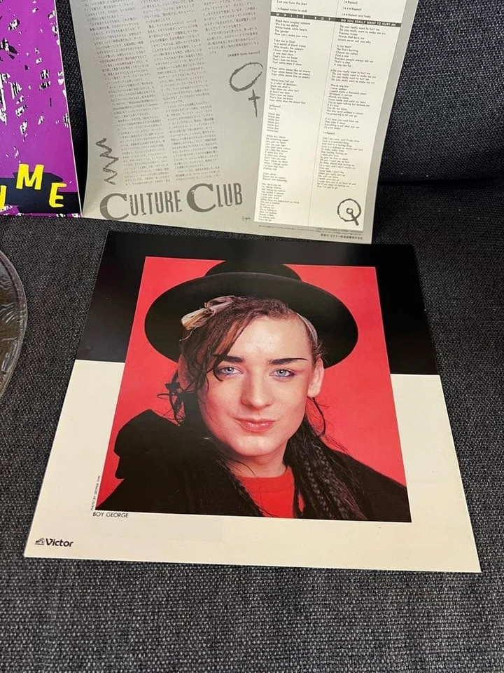 Culture Club TIME Japan OBI Picture Disc LP VIP-5915 Boy George New Wave - Image 2 of 4