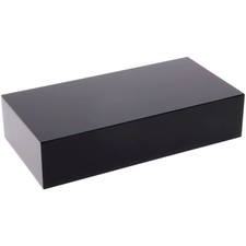 Plymor Black Polished Acrylic Rectangular Display Block, 1" H x 2" W x 4" D