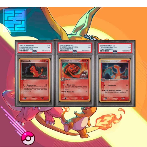 PSA 1 Charizard Charmander Charmeleon EX Power Keepers Reverse Holo Foil