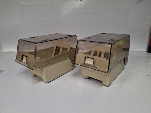 2 VINTAGE ACCO 5 1/4” Floppy Disk Storage Case Box Stackable Includes 4 Fl Disks - Afbeelding 3 van 7