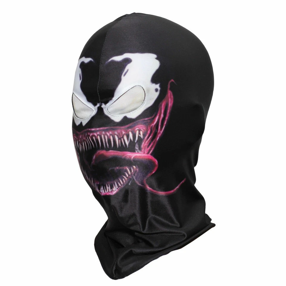 New Venom Full Mask Balaclava Helmet Horror Monster Hood Halloween Prop Cosplay - Image 2 of 4