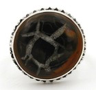 Natural Septarian Dragon 925 Solid Sterling Silver Ring Sz 6.5 — photo 1