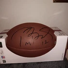 Tom BRADY AUTOGRAPHED Wilson NFL FOOTBALL Color LOGO JSA