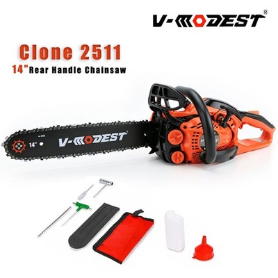 V-MODEST 2511 14'' Compact Gas Powered/Rear Handle Chainsaw 25CC 2-Stroke Engine