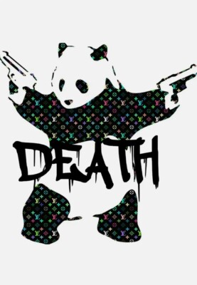 DEATH NYC ltd ed signed FRAMED art print 45x32cm banksy gun toting