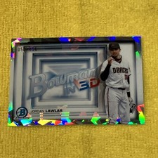 /150 Jordan Lawlar 2022 Bowman #B3D-13 Chrome ATOMIC REFRACTOR Bowman In 3D