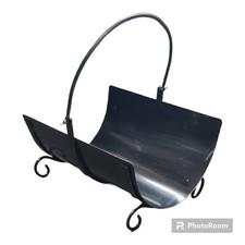 Poggialegna Per Camino In Ferro Battuto 50x30x15cm - 5 Barre Con Piedi In Ghisa, Made In Italy