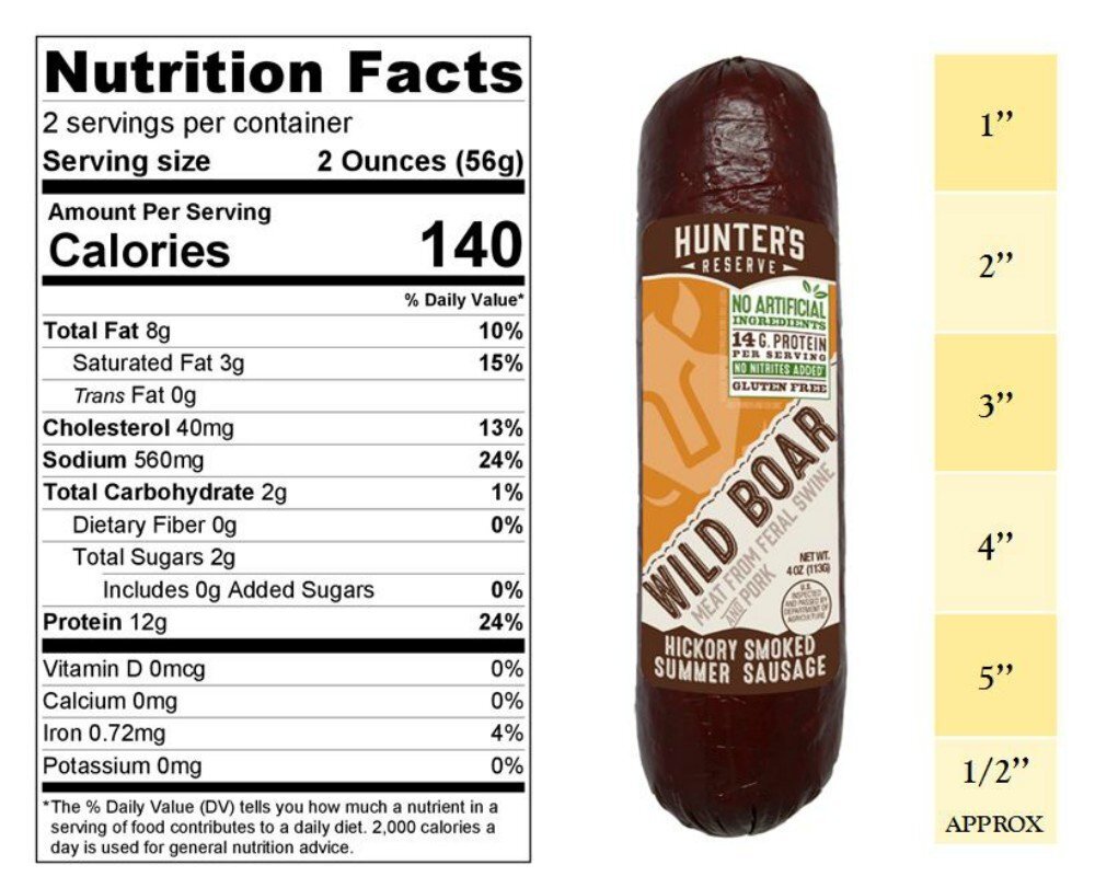 Hunters Reserve, Taste of The Wild Summer Sausages, Hickory Smoked, 5