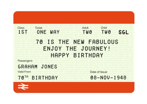 Personalised Train Ticket Style Print A4. Gift Wedding Anniversary Wedding - Picture 11 of 11