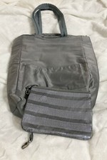 Bath and Body Works, Solid Gray VIP Tote Bag and Sequin Cosmetic Pouch