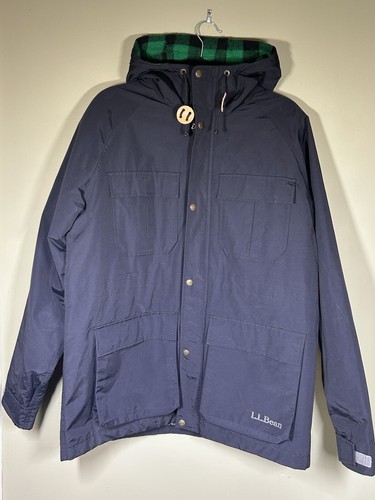 Mens Parka L.L.Bean Original Baxter State Black Wool Lined Size L Thinsulate