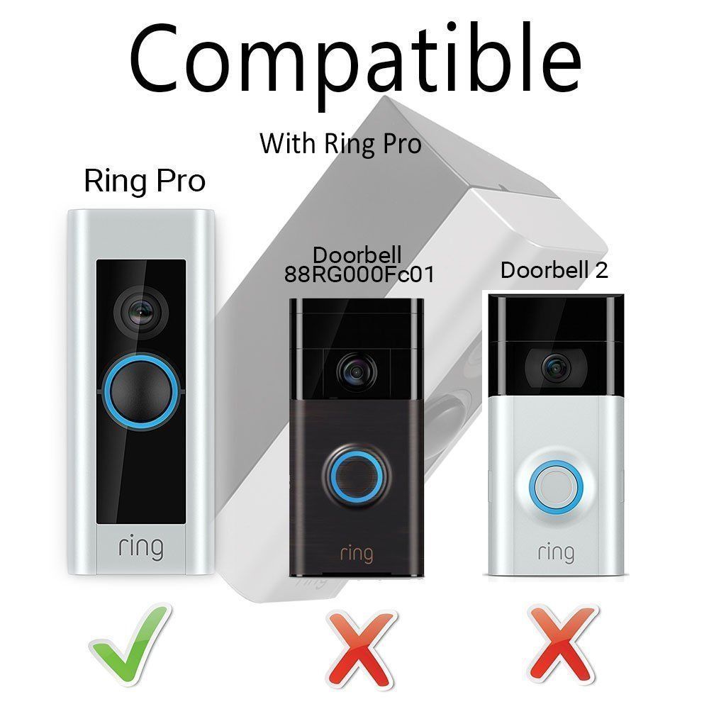 Angle Adjustment Adapter Mounting Plate Bracket Kit for Ring Doorbell