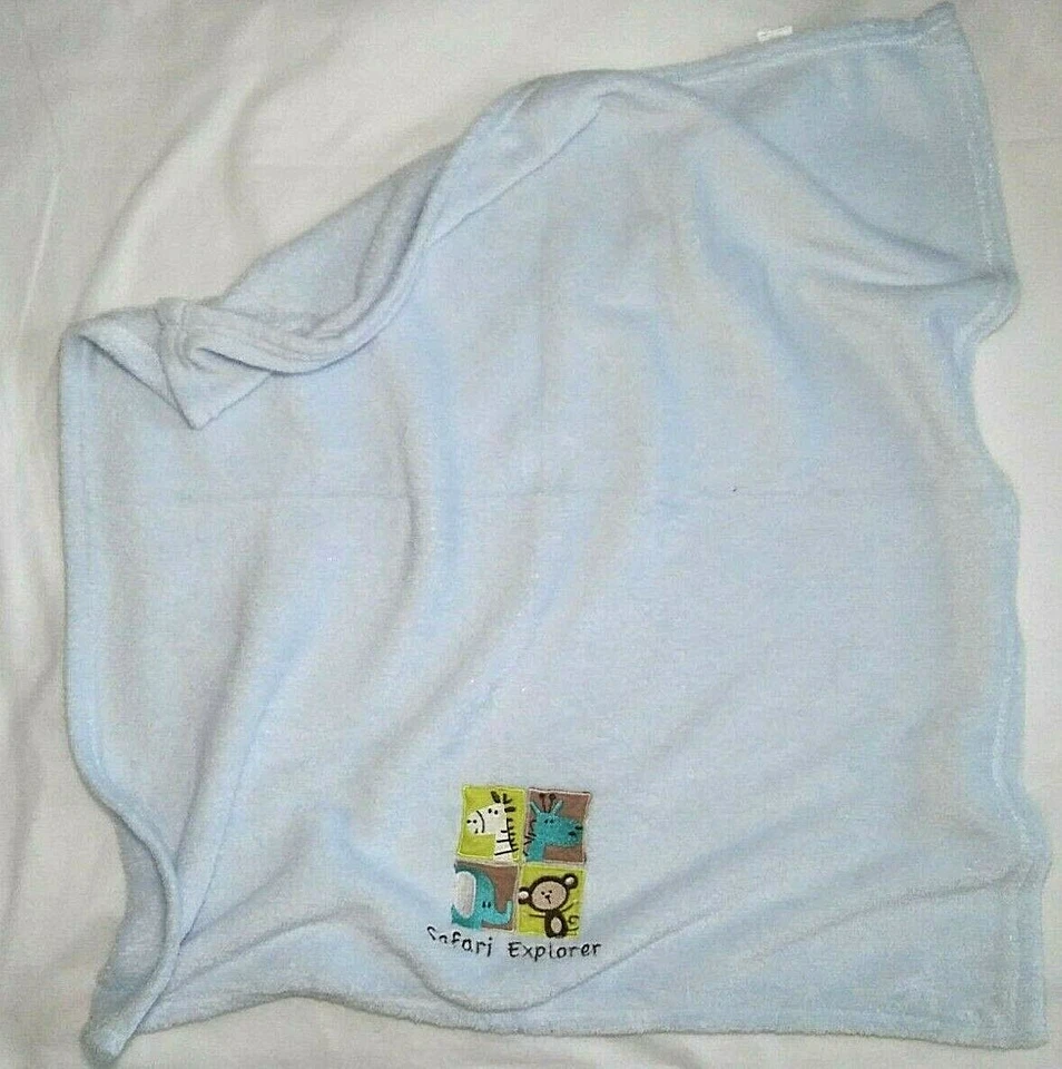 Little Beginnings Safari Explorer Manta Bebé Azul Ligera Polar Mono Foto 3 de 3